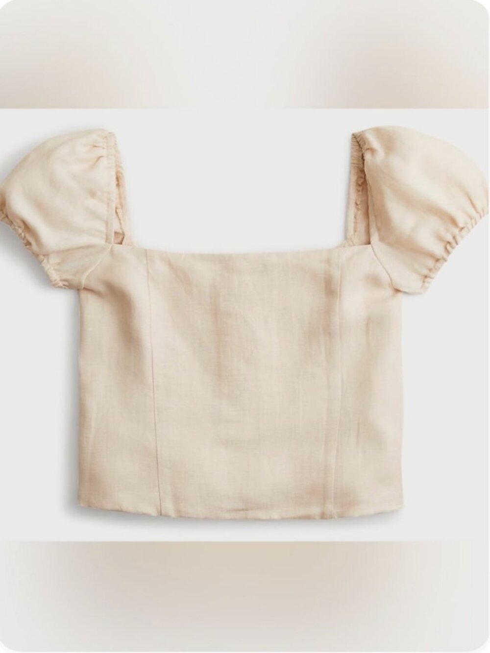 J.Crew Squareneck Linen-Cupro Blend Top — Size XS